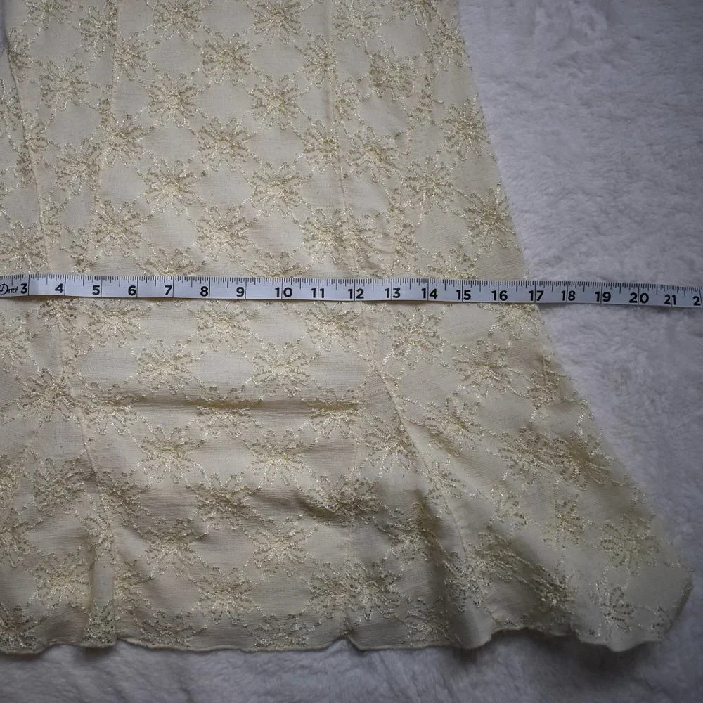 Free People Dress Daisy Lace Sz M Mini Floral Stretchy Neutral Cottagecore Boho - Picture 13 of 15